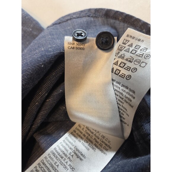 CALVIN KLEIN blue long sleeve shirt men's M modern fit cotton - Picture 3 of 5